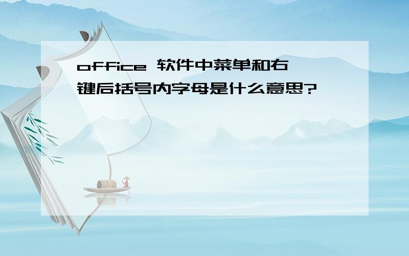 office 软件中菜单和右键后括号内字母是什么意思?