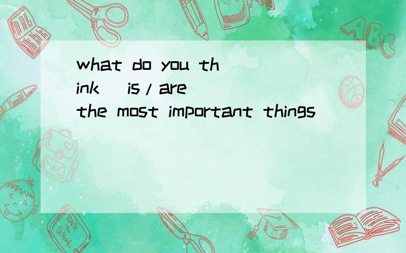 what do you think( is/are ) the most important things