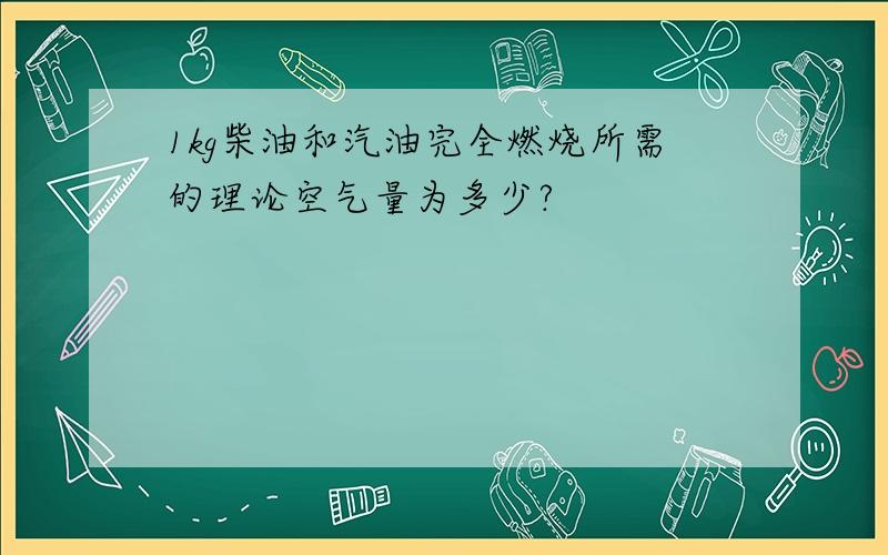 1kg柴油和汽油完全燃烧所需的理论空气量为多少?