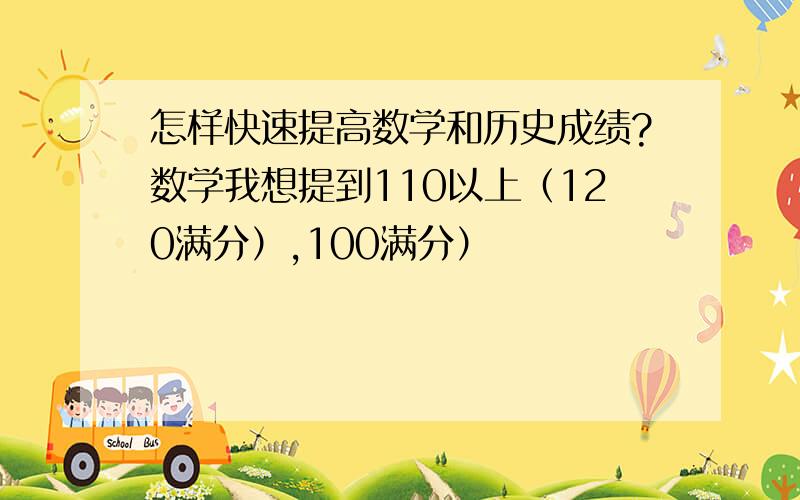 怎样快速提高数学和历史成绩?数学我想提到110以上（120满分）,100满分）