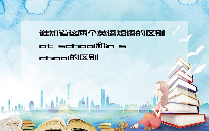 谁知道这两个英语短语的区别,at school和in school的区别