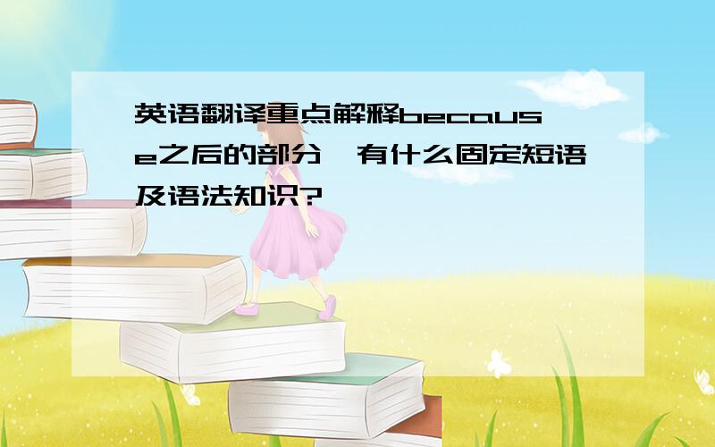 英语翻译重点解释because之后的部分,有什么固定短语及语法知识?