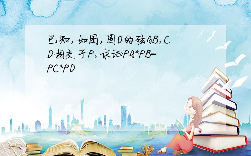 已知,如图,圆O的弦AB,CD相交于P,求证PA*PB=PC*PD