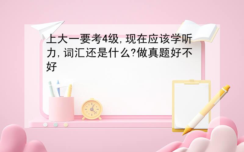 上大一要考4级,现在应该学听力,词汇还是什么?做真题好不好