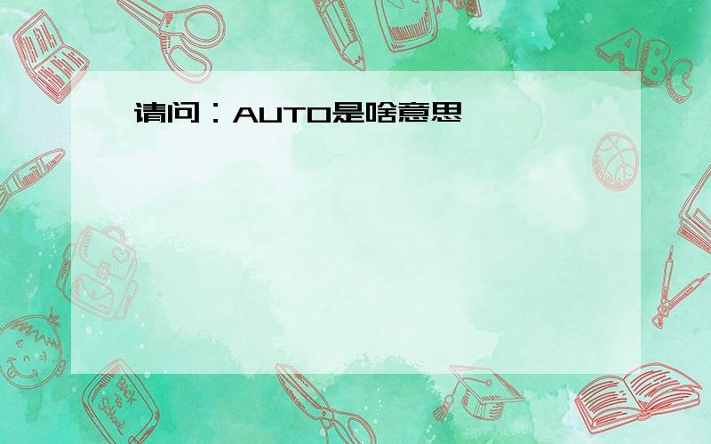 请问：AUTO是啥意思