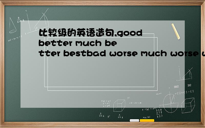 比较级的英语造句,good better much better bestbad worse much worse worstI’d like to drink tea very much,the green tea is good in the spring and summer,the black tea is better but the oolong tea is much better than green tea in the autumn,and