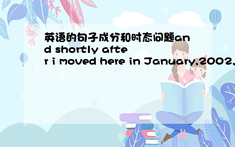 英语的句子成分和时态问题and shortly after i moved here in January,2002,to begin teaching at Tsinghua University,i found several opportunities to go to Hong Kong,Macau and parts of Guangdong.请问:句中的to begin teaching at Tsinghua Un