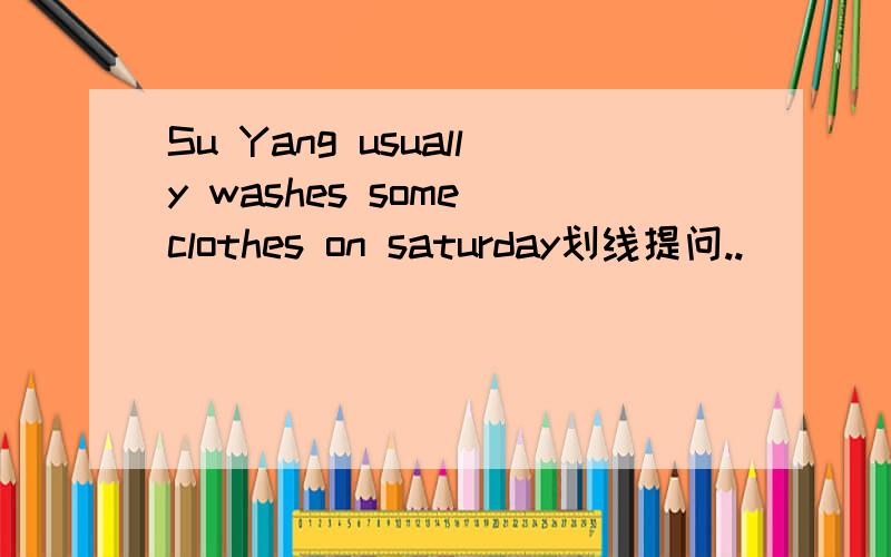 Su Yang usually washes some clothes on saturday划线提问..