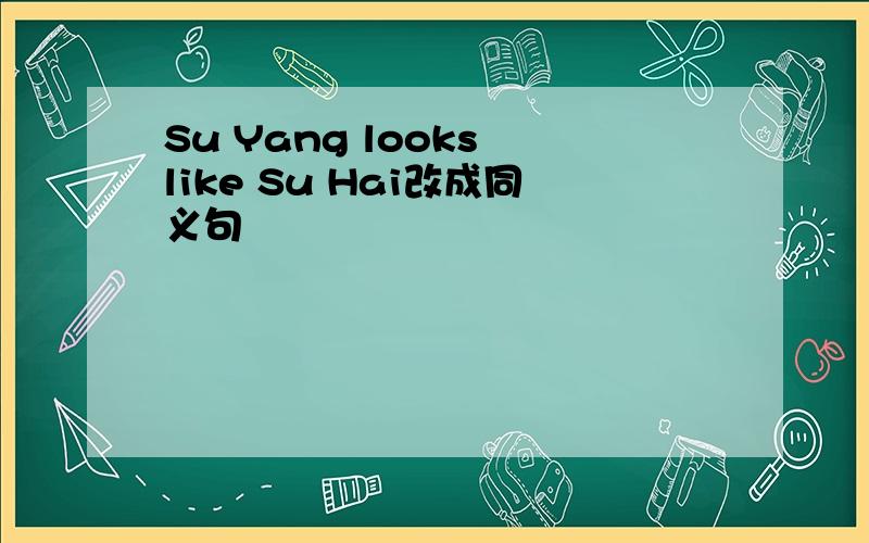 Su Yang looks like Su Hai改成同义句