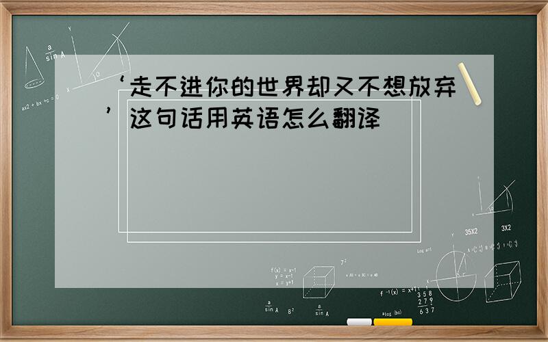 ‘走不进你的世界却又不想放弃’这句话用英语怎么翻译