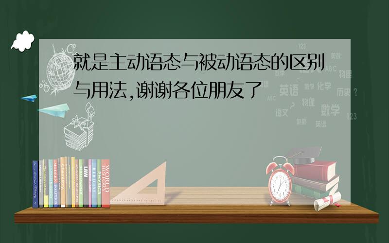 就是主动语态与被动语态的区别与用法,谢谢各位朋友了