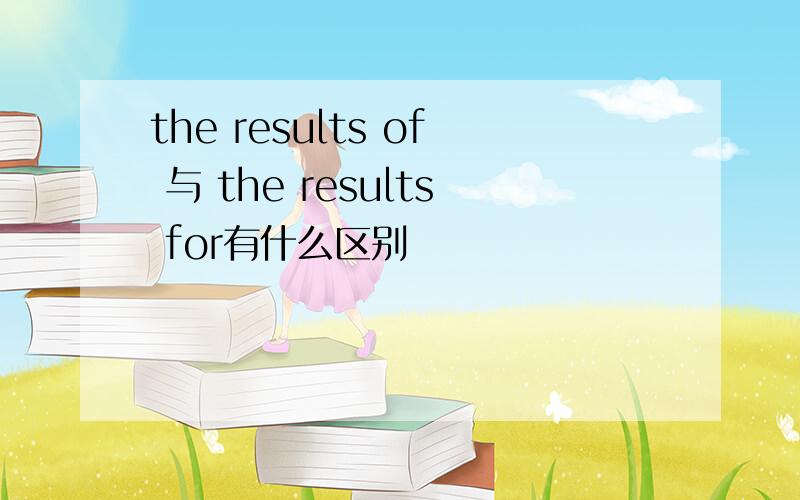 the results of 与 the results for有什么区别