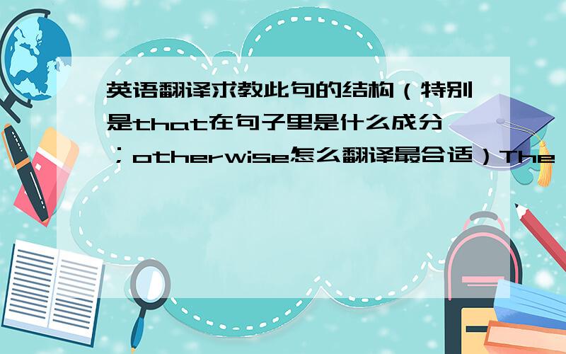 英语翻译求教此句的结构（特别是that在句子里是什么成分；otherwise怎么翻译最合适）The Web has opened doors for many of us that otherwise would never have been an option.