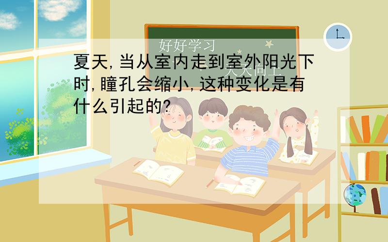 夏天,当从室内走到室外阳光下时,瞳孔会缩小,这种变化是有什么引起的?