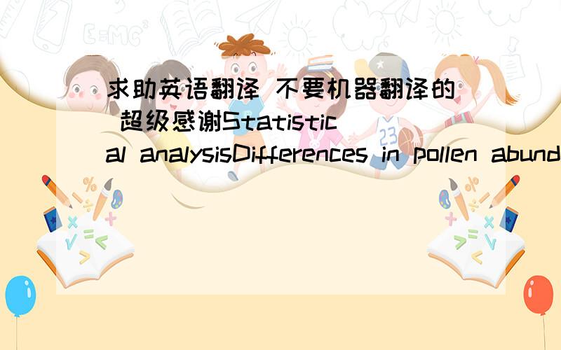 求助英语翻译 不要机器翻译的 超级感谢Statistical analysisDifferences in pollen abundance and phytoseiids densities among different hedgerows or plant species were analysed with Kruskal-Wallis ANOVA test.The effects of experimental pol