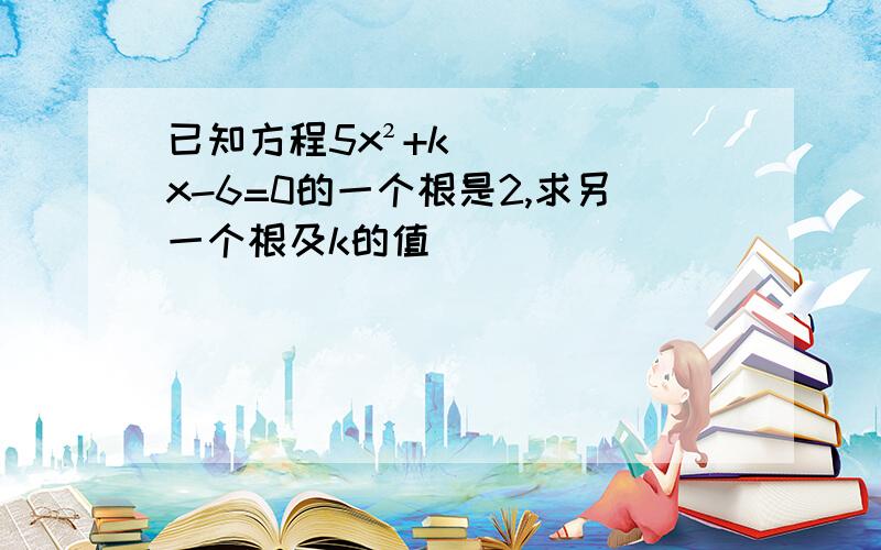 已知方程5x²+kx-6=0的一个根是2,求另一个根及k的值