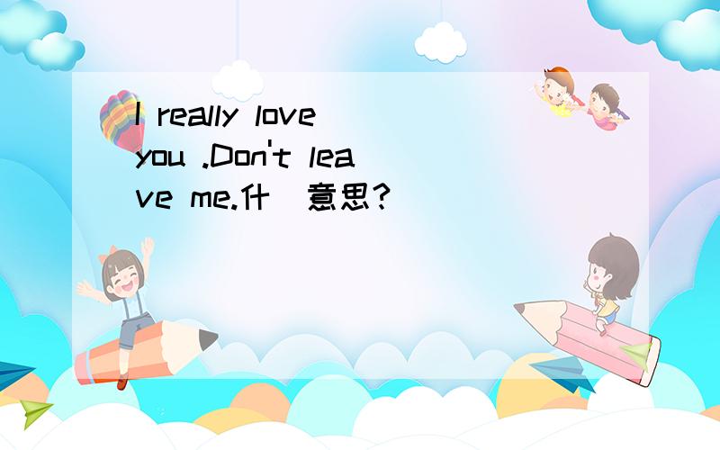 I really love you .Don't leave me.什麼意思?