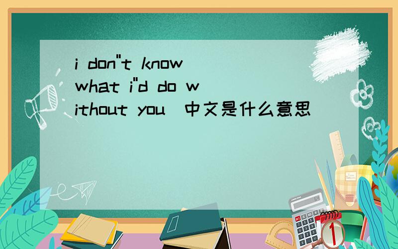 i don''t know what i''d do without you`中文是什么意思