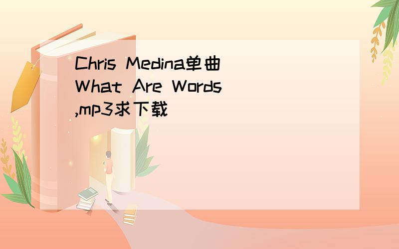 Chris Medina单曲What Are Words,mp3求下载