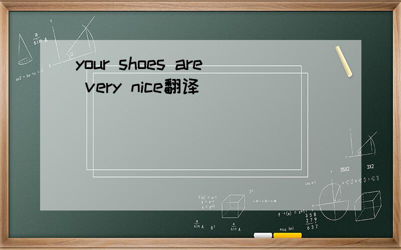 your shoes are very nice翻译