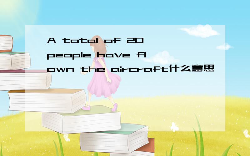 A total of 20 people have flown the aircraft什么意思