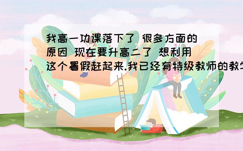 我高一功课落下了 很多方面的原因 现在要升高二了 想利用这个暑假赶起来.我已经有特级教师的教学视频了 现在我希望的就是帮我理理一天的计划还有要把语文英语弄更好化学和生物总是