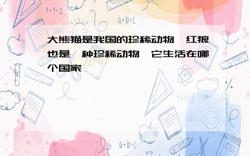 大熊猫是我国的珍稀动物,红狼也是一种珍稀动物,它生活在哪个国家