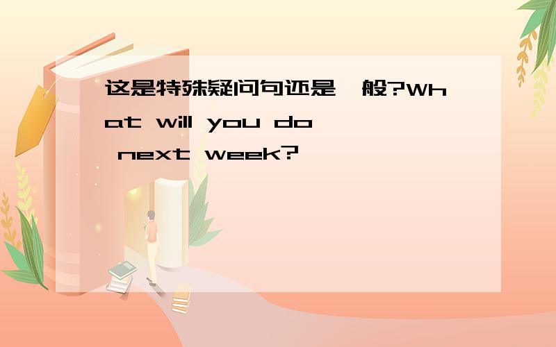 这是特殊疑问句还是一般?What will you do next week?