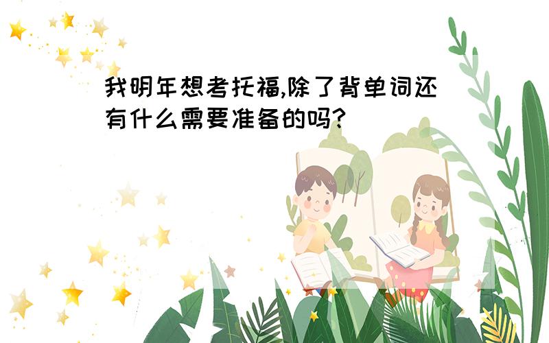 我明年想考托福,除了背单词还有什么需要准备的吗?