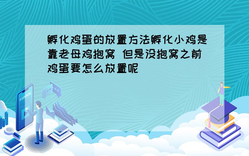 孵化鸡蛋的放置方法孵化小鸡是靠老母鸡抱窝 但是没抱窝之前鸡蛋要怎么放置呢