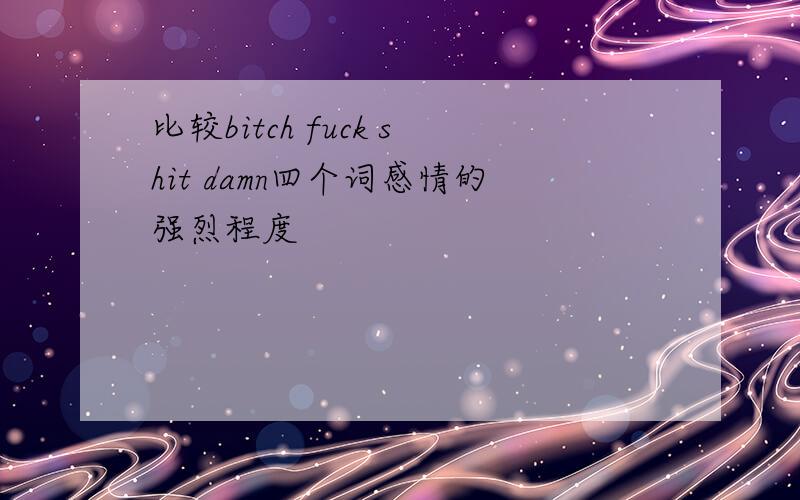 比较bitch fuck shit damn四个词感情的强烈程度