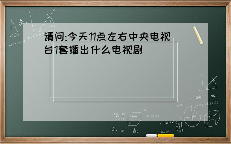 请问:今天11点左右中央电视台1套播出什么电视剧