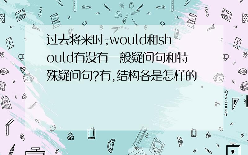 过去将来时,would和should有没有一般疑问句和特殊疑问句?有,结构各是怎样的