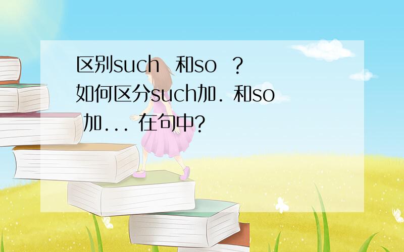 区别such  和so  ?如何区分such加. 和so 加... 在句中?