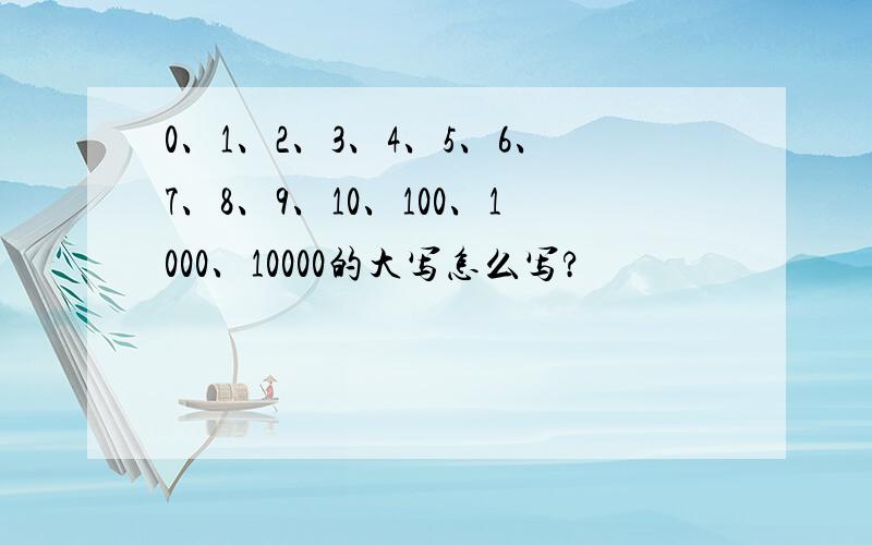 0、1、2、3、4、5、6、7、8、9、10、100、1000、10000的大写怎么写?