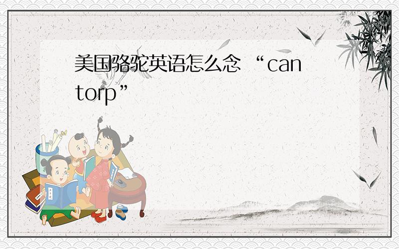 美国骆驼英语怎么念 “cantorp”