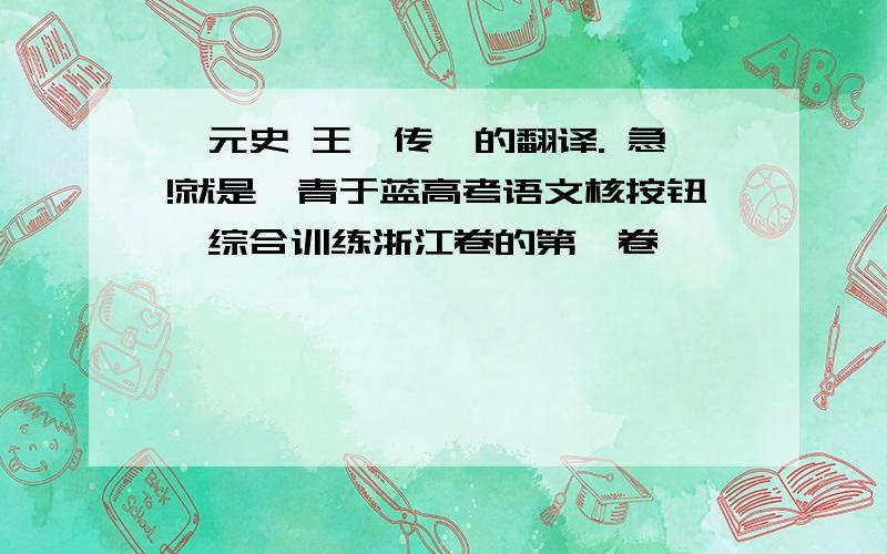 《元史 王珣传》的翻译. 急!就是《青于蓝高考语文核按钮》综合训练浙江卷的第一卷