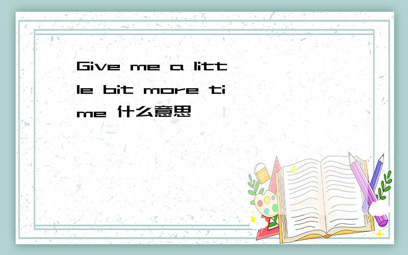 Give me a little bit more time 什么意思