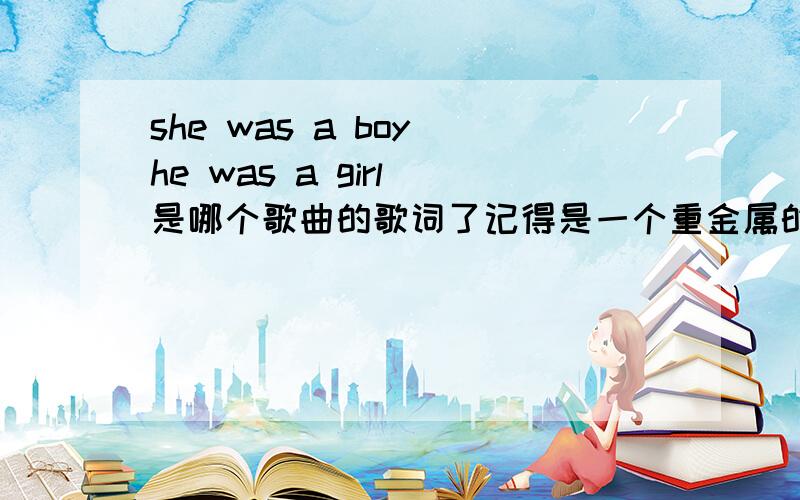 she was a boy he was a girl 是哪个歌曲的歌词了记得是一个重金属的摇滚乐队的 不是小艾的那个哦~