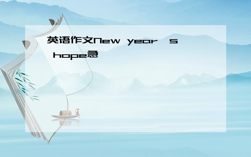 英语作文New year's hope急