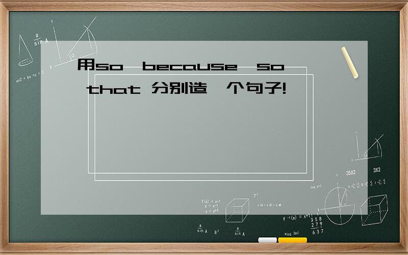 用so,because,so that 分别造一个句子!