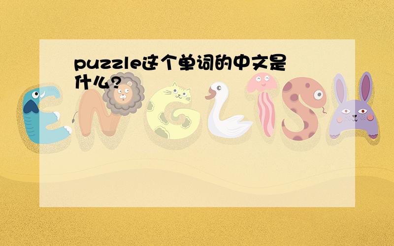 puzzle这个单词的中文是什么?