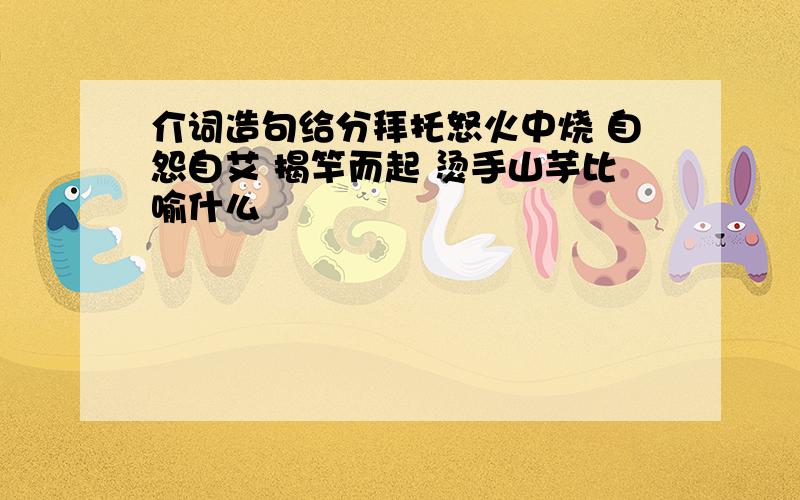 介词造句给分拜托怒火中烧 自怨自艾 揭竿而起 烫手山芋比喻什么