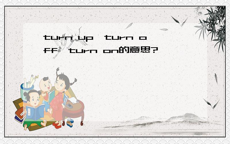 turn up,turn off,turn on的意思?