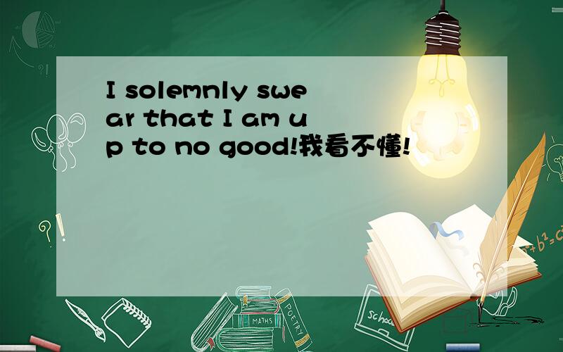 I solemnly swear that I am up to no good!我看不懂!
