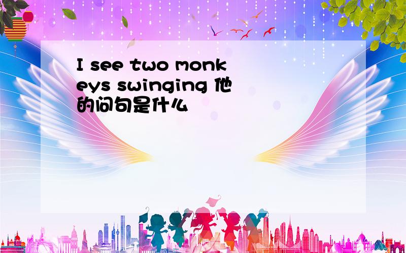 I see two monkeys swinging 他的问句是什么