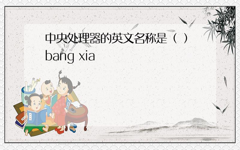 中央处理器的英文名称是（ ）bang xia