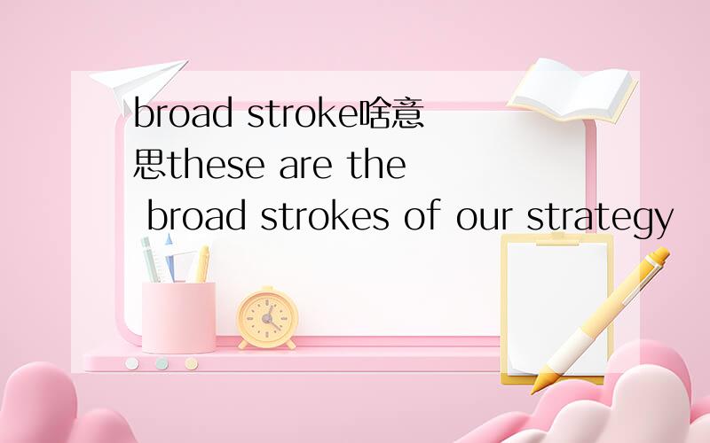 broad stroke啥意思these are the broad strokes of our strategy