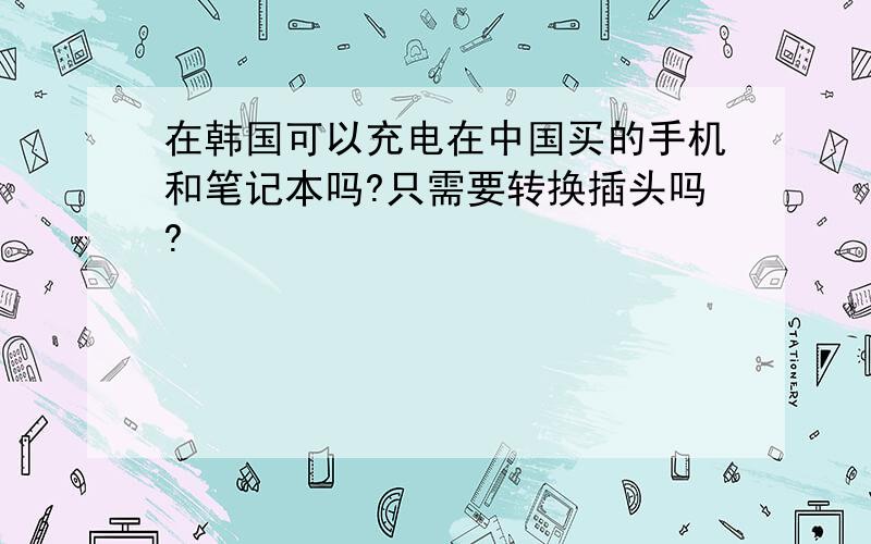 在韩国可以充电在中国买的手机和笔记本吗?只需要转换插头吗?