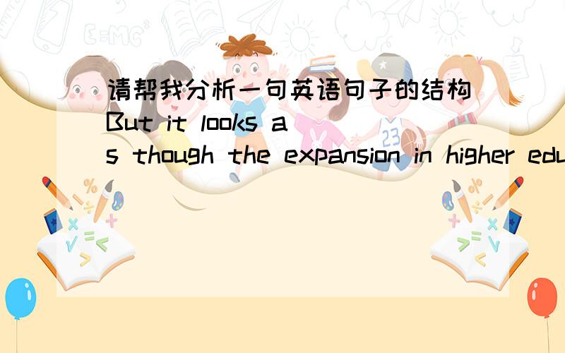 请帮我分析一句英语句子的结构But it looks as though the expansion in higher education has meant move place for students from more affluent backgrounds rather than students from poor backgrounds.谢谢